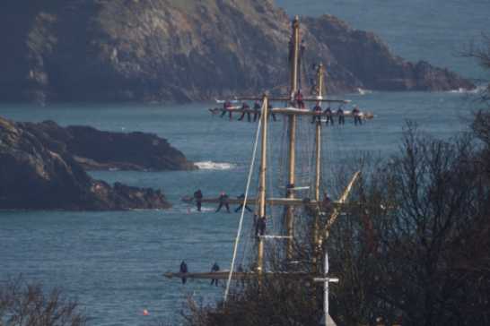 26 March 2022 - 13-59-49
The sail training ship Pelican of London arrived from a ten day journey from Portugal. Saturday morning was spent just outside the harbour.
--------------------
Pelican of London arrives Dartmouth, Devon